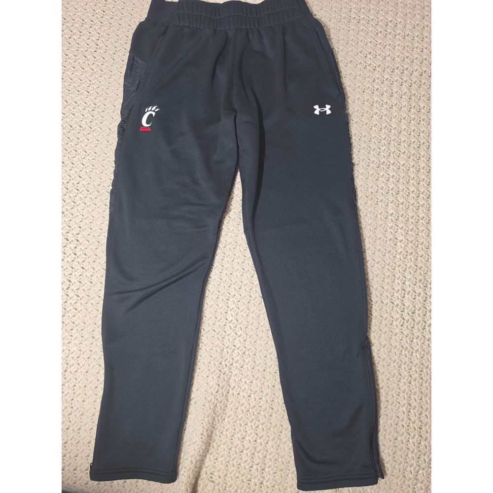 Under Armour Track Pants Mens Large Black Excellent Cincinnati Bearcats 1360715